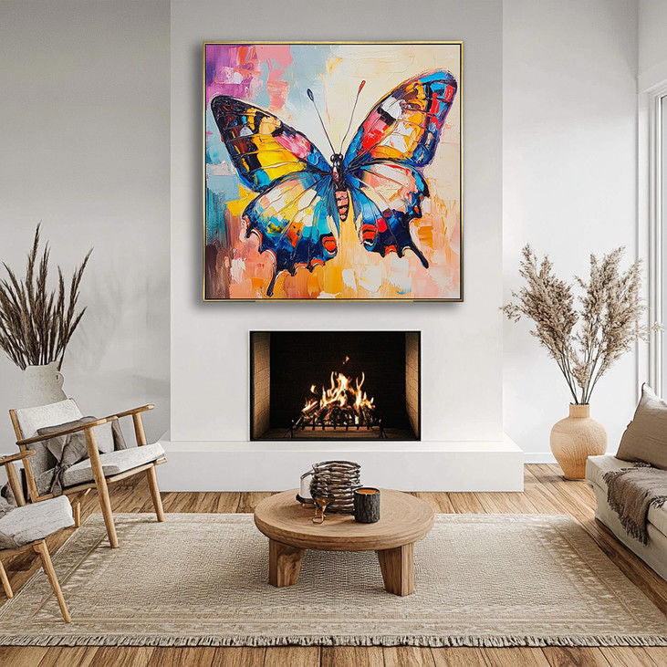 Hand Painted Colorful Butterfly Canvas #YX33