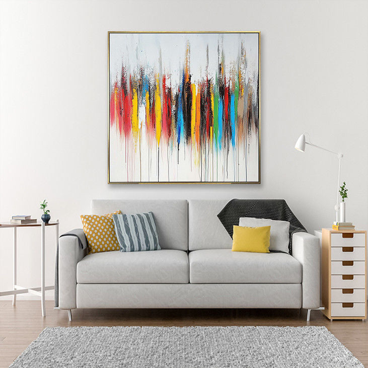 Colorful Drip Abstract Canvas Art #YX137