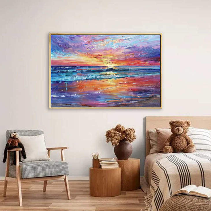 Colorful Beach Sunset Art #VA308