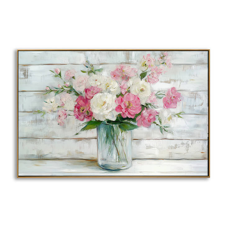 Pink and White Floral Bouquet Canvas #YX207