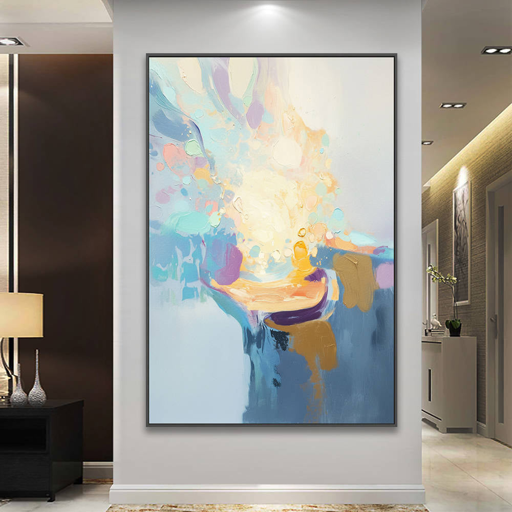 Hand Painted Abstract Color Burst Canvas Art #YX314