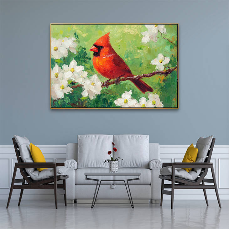 Hand Painted Red Cardinal Art #YX205