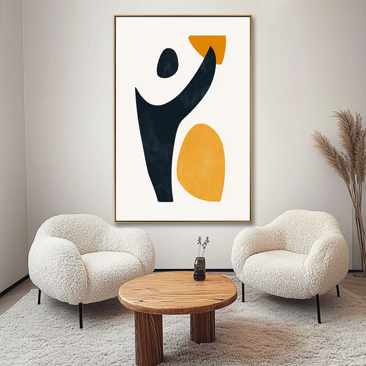 Minimalist Black & Orange Wall Decor #YX178