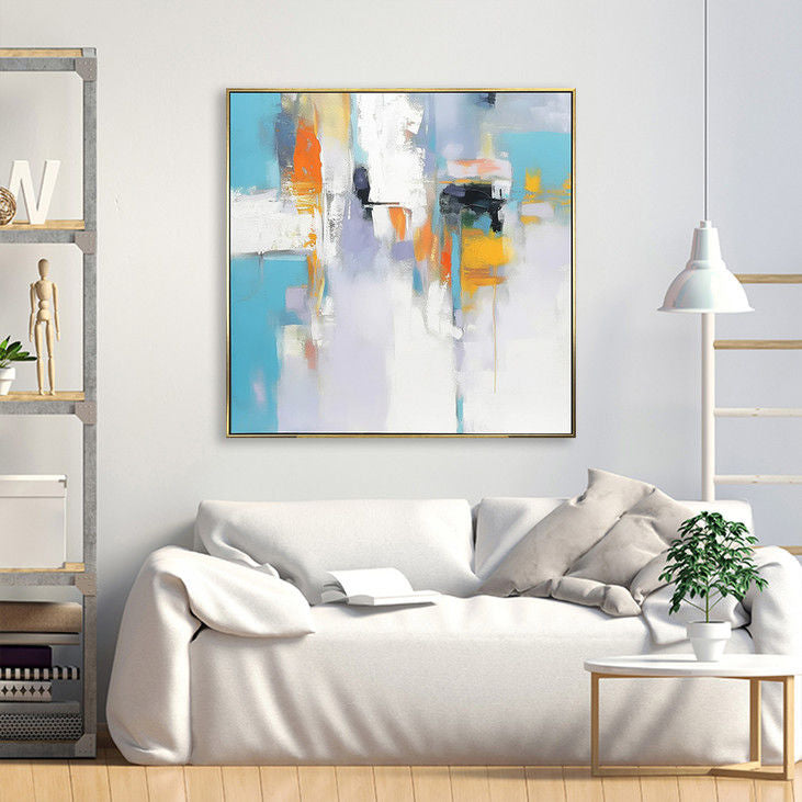 Contemporary Blue Based Abstract Art #YX136