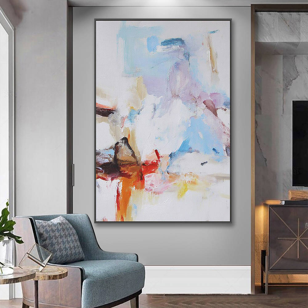 Modern Blue Purple Abstract Painting for Living Room #YX318