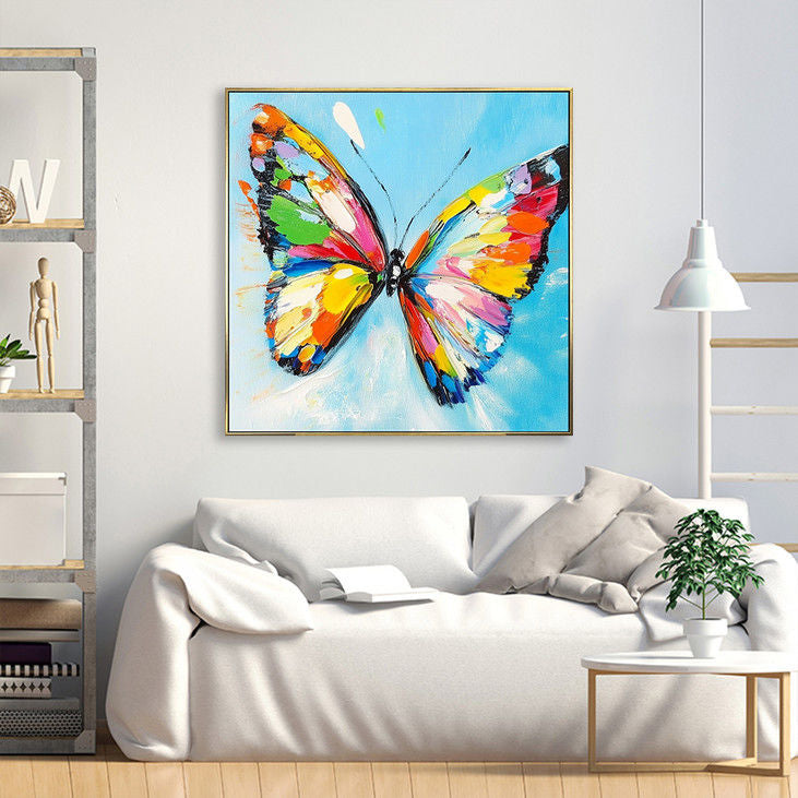 Impasto Colorful Butterfly Canvas Painting #YX132