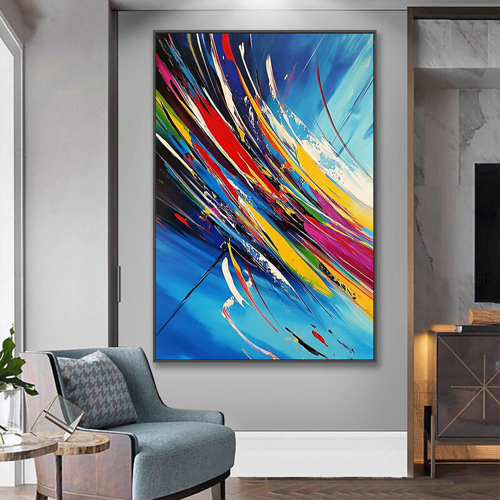 Bold Colorful Modern Canvas Wall Art #YX316