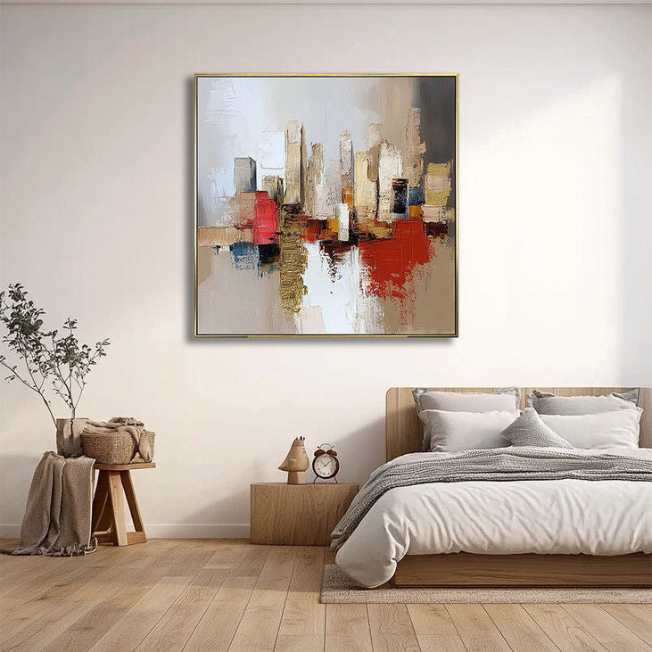 Textured Urban Landscape Hand-painted Canvas #YX13