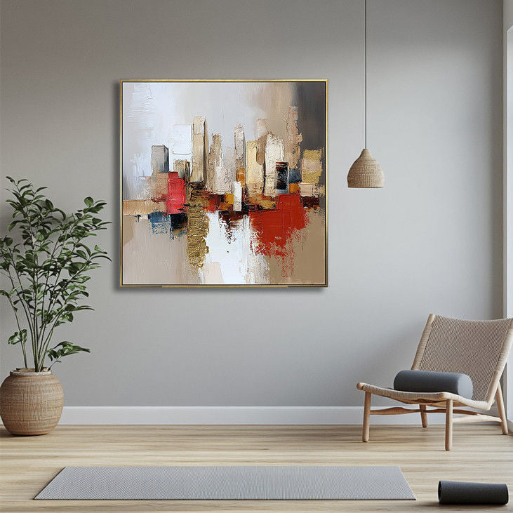 Textured Urban Landscape Hand-painted Canvas #YX13