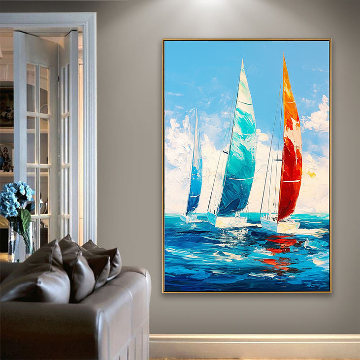 Abstract Sailboat Wall Art #YX162