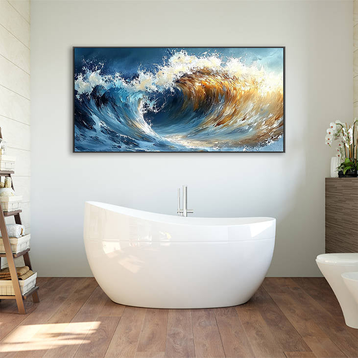 Hand Painted Sea Wave Canvas #YX214