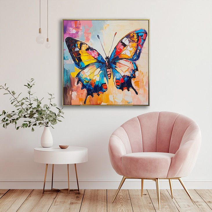 Hand Painted Colorful Butterfly Canvas #YX33
