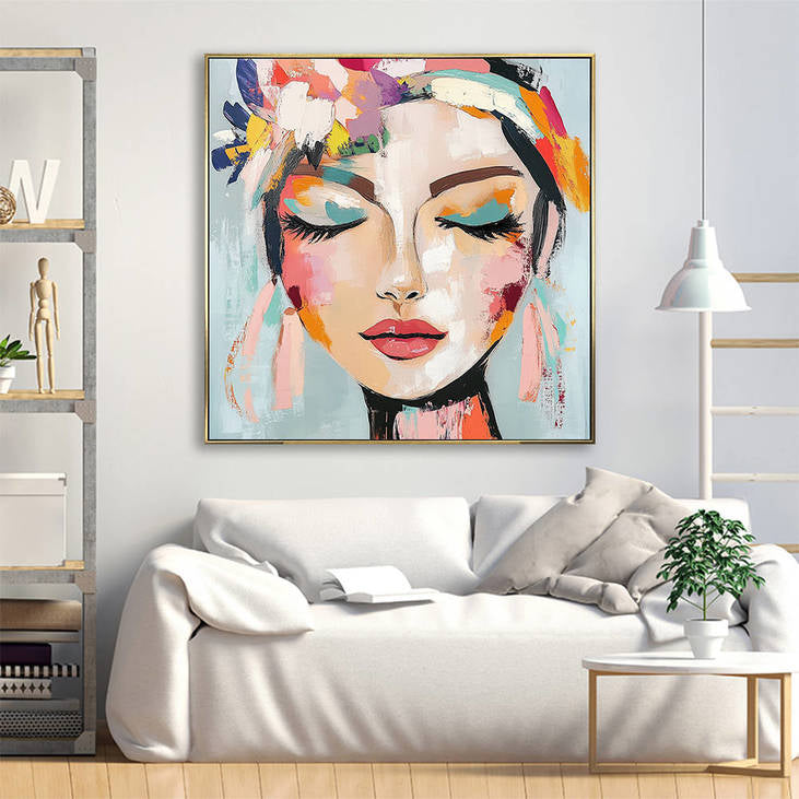 Abstract Face Canvas Painting #YX333