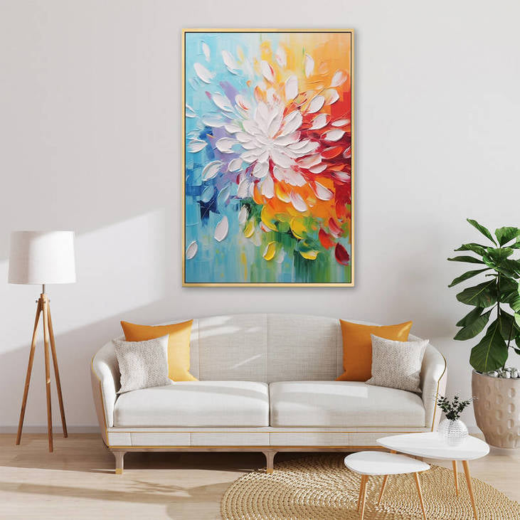 3D Textured Multicolor Flower Art #VA113