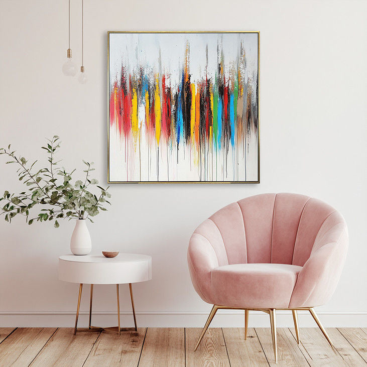 Colorful Drip Abstract Canvas Art #YX137