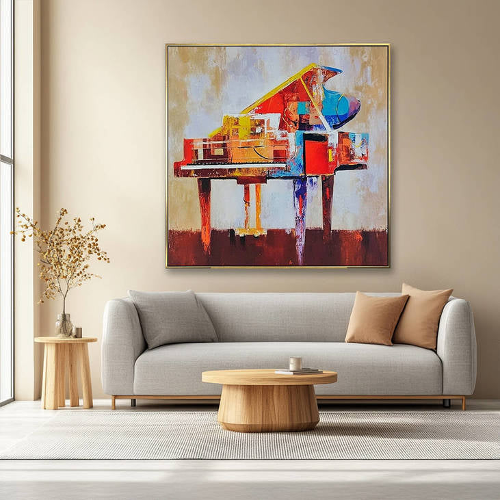 Abstract Colorful Piano Hand Painted Canvas Art #YX336