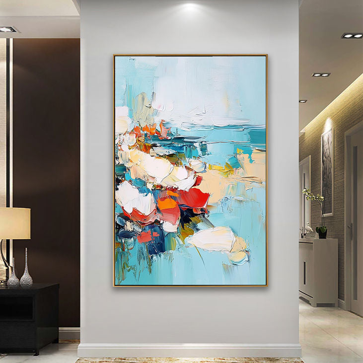 Hand Crafted Abstract Coastal Canvas #YX165