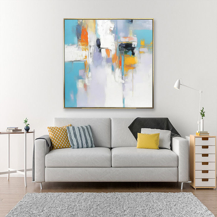 Contemporary Blue Based Abstract Art #YX136