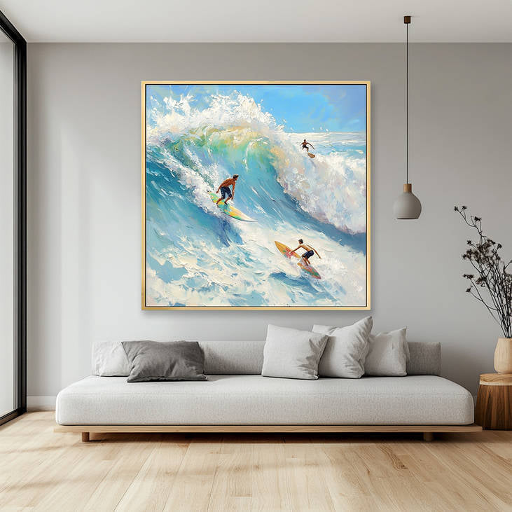 Vibrant Surfing Wave Art #YX226