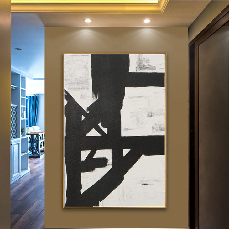 Black and White Abstract Wall Art #YX166