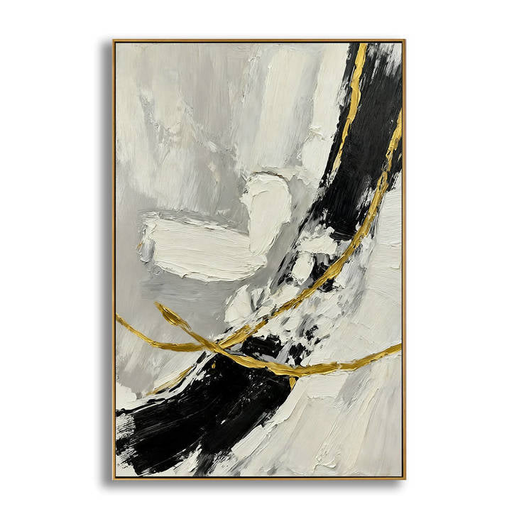 Hand Painted Abstract Decorative Wall Art with Gold Accents #YX363