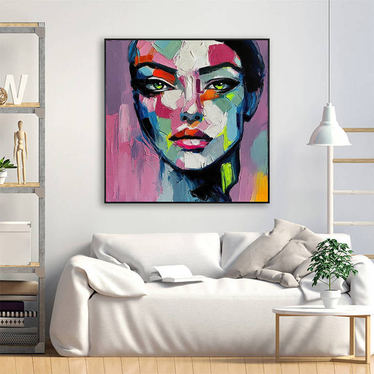 Abstract Hand Painted Portrait Decorative Art Canvas #YX352