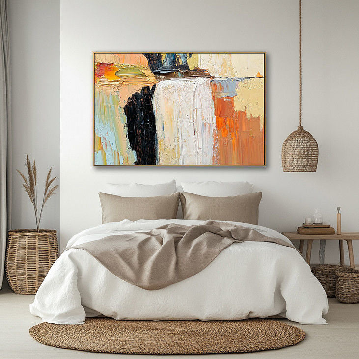 Contemporary Waterfall Painting - Unique Abstract Design #YX124