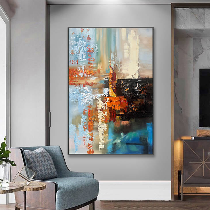 Hand - Painted Modern Abstract Canvas #YX217