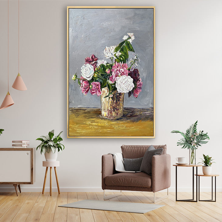Hand Painted Floral Bouquet Canvas Painting #VA360