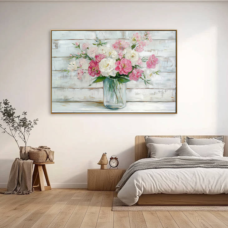 Pink and White Floral Bouquet Canvas #YX207