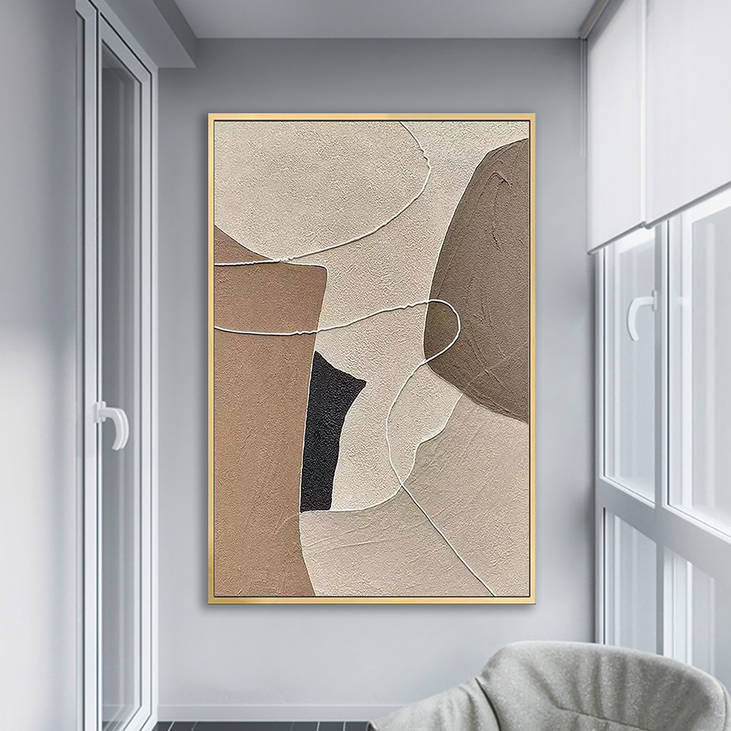 Handmade Abstract Geometric Textured Decorative Painting #YX503