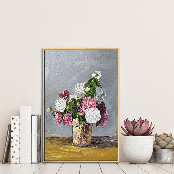 Hand Painted Floral Bouquet Canvas Painting #VA360