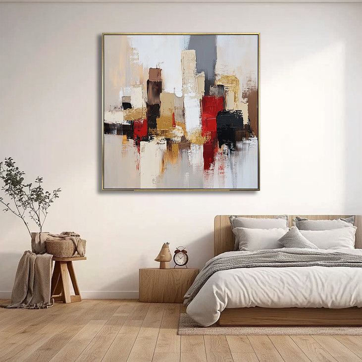 Large Square Abstract City Artwork #YX21