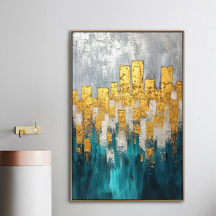 Contemporary Gold Foil City Art #YX78