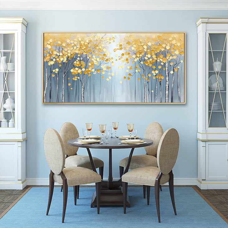 Abstract Golden Tree Canvas #YX209