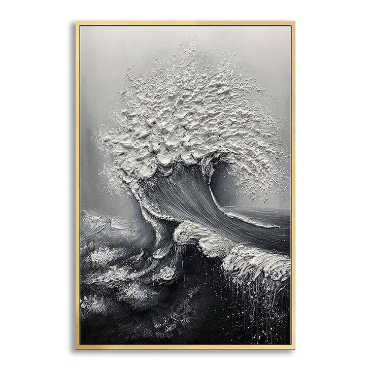 Black and White Ocean Painting #YX502