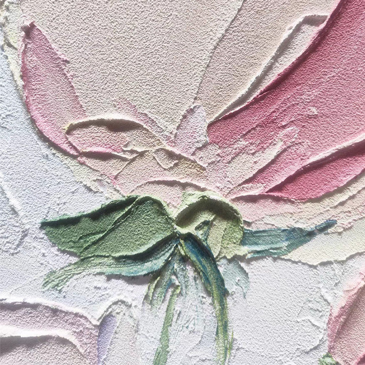 Pink & White Flower Impasto Painting #VA336
