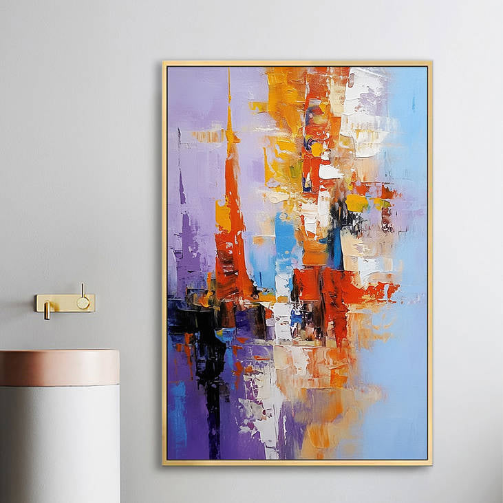Abstract Cityscape Canvas Painting #YX229