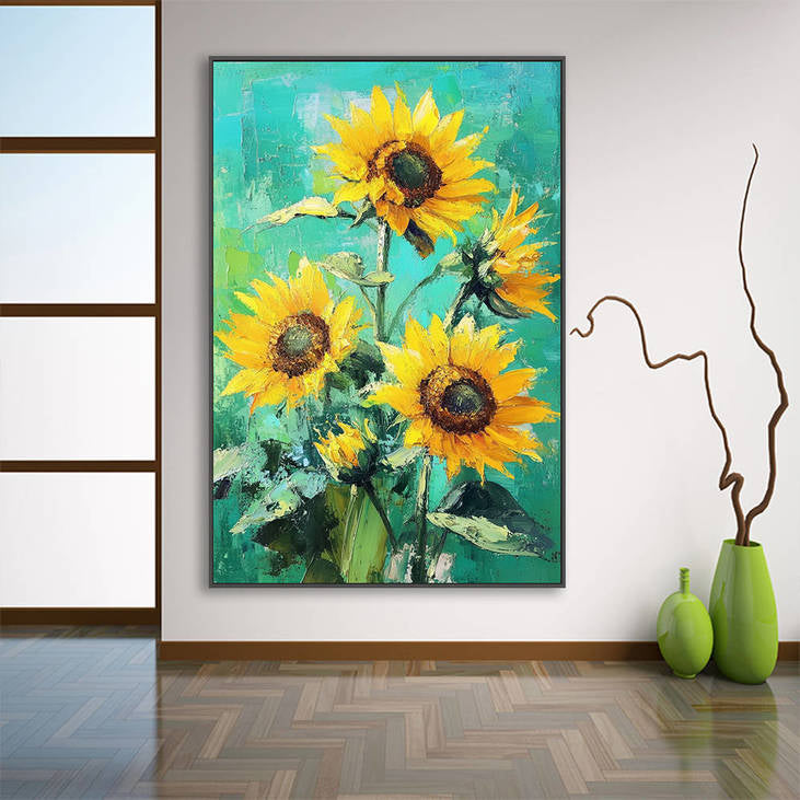 Hand Painted Sunflower Canvas Art #YX326