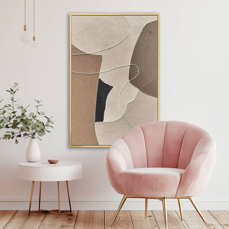 Handmade Abstract Geometric Textured Decorative Painting #YX503