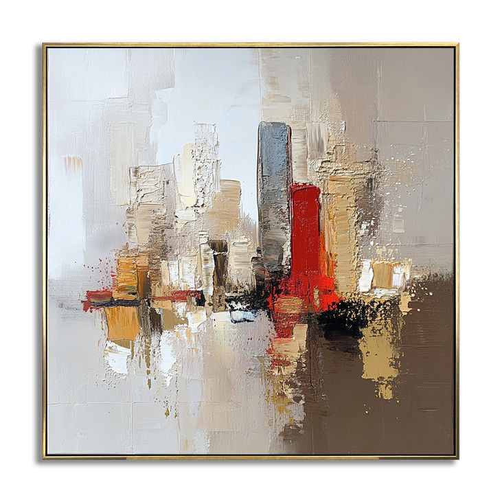 Abstract Cityscape Handmade Canvas Painting #YX12