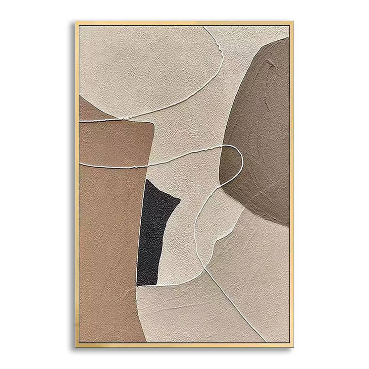 Handmade Abstract Geometric Textured Decorative Painting #YX503
