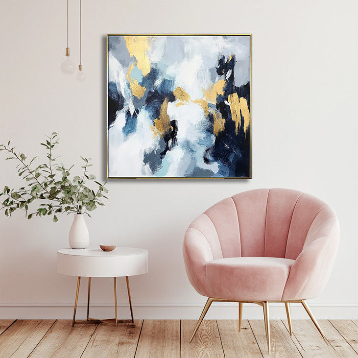 Gold Accent Abstract Handmade Canvas Painting #YX16