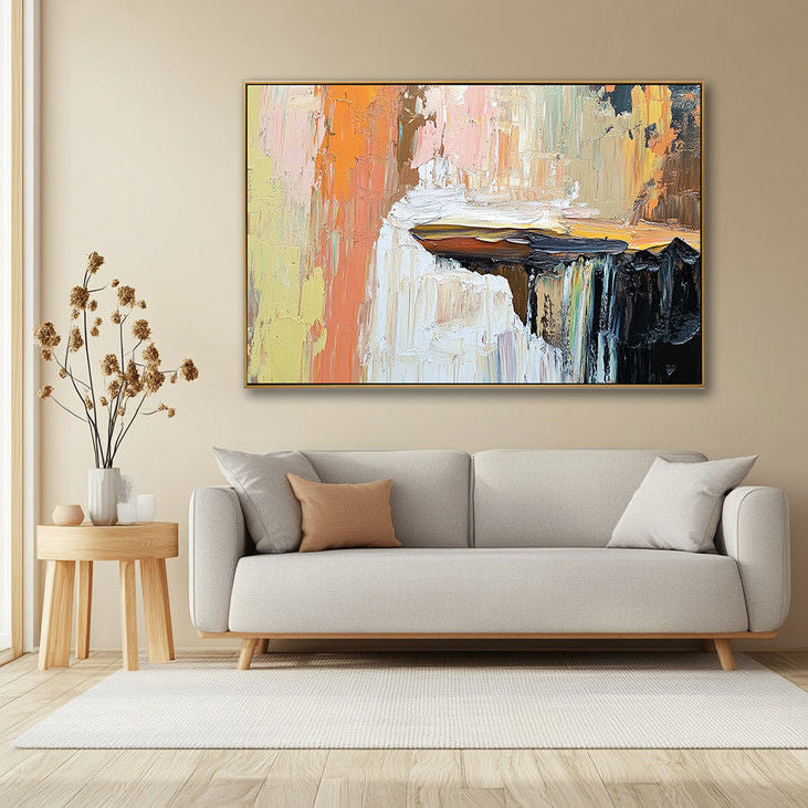 Hand Crafted Waterfall Wall Art | Expressive Color & Texture #YX126