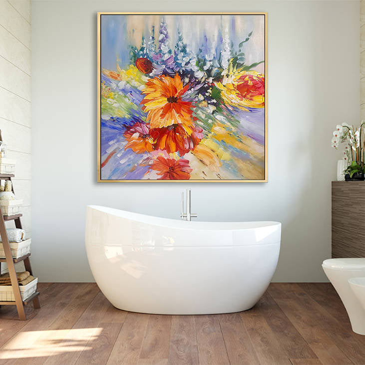 Hand Painted Abstract Flower Canvas #YX220