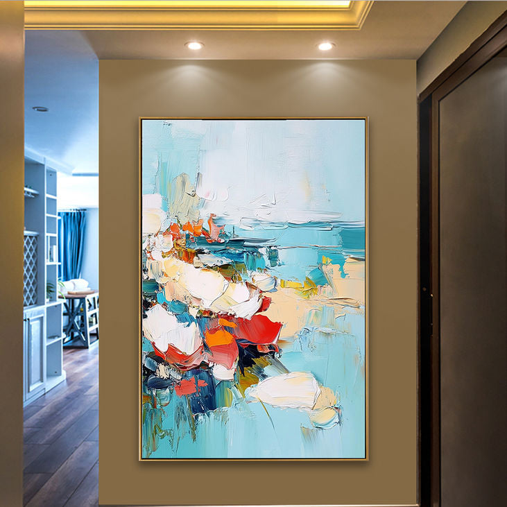 Hand Crafted Abstract Coastal Canvas #YX165