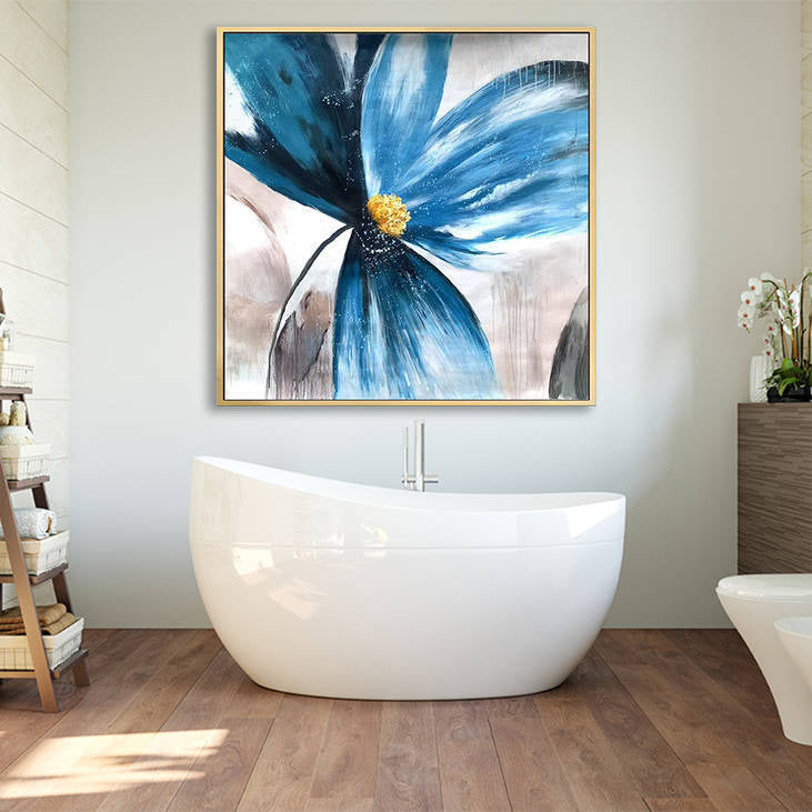 Vibrant Blue Flower Art #YX222