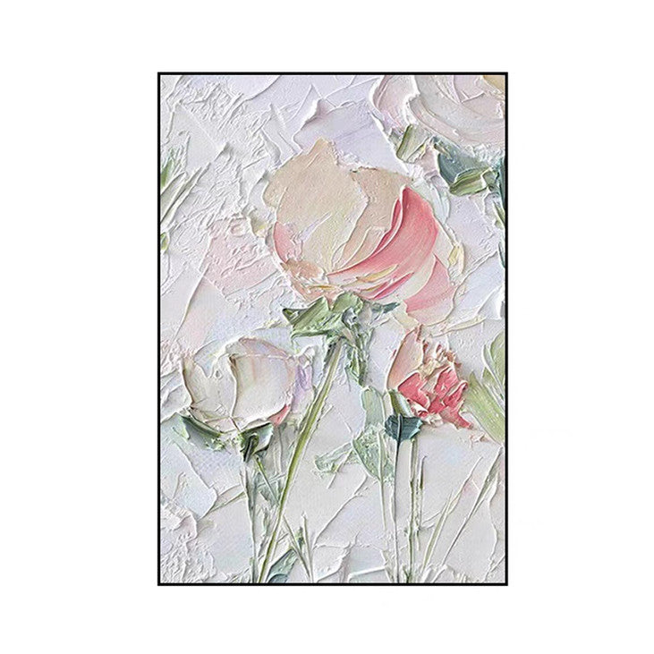 Pink & White Flower Impasto Painting #VA336