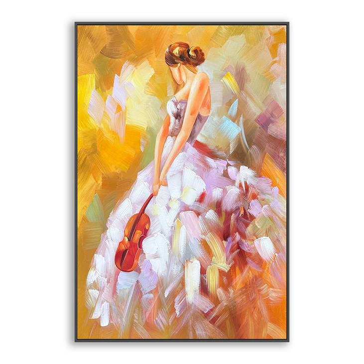 Vibrant Abstract Lady Violin Art #YX218
