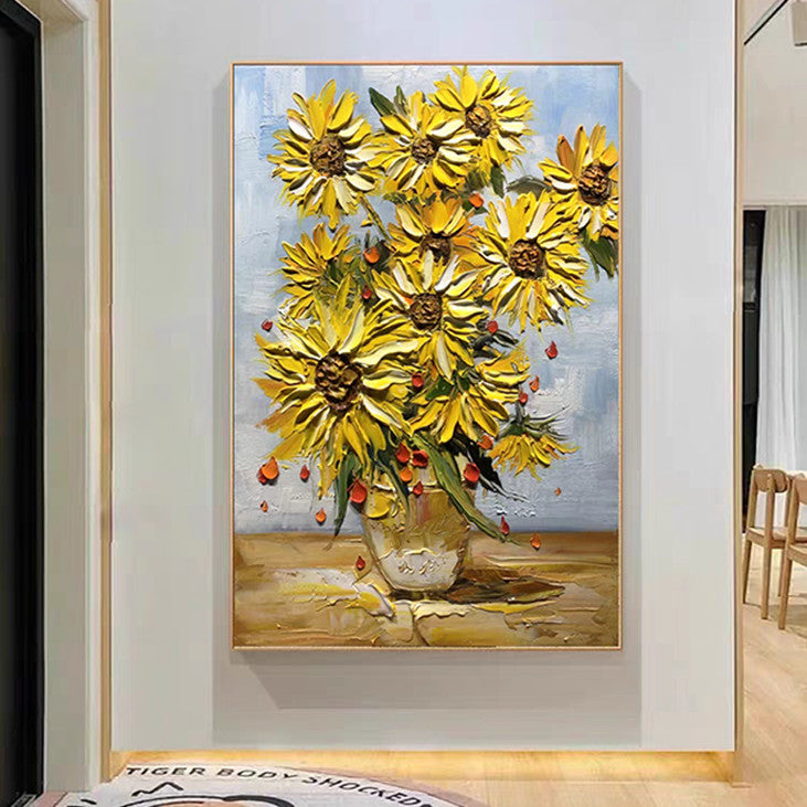 Impasto Sunflower Bouquet Wall Art #VA338